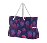 miaozhen Bolsas impermeables para hombre para viajes con cremallera, diseño de medusas de lunares de ensueño, color rosa, morado, bolsas grandes para el trabajo, buenas para viajes, piscina, natación