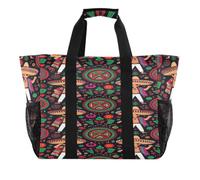 miaozhen Bolsas impermeables reutilizables con bolsa con cremallera | Bolsa de playa, con compartimentos, poncho mexicano para niño Cinco de Mayo