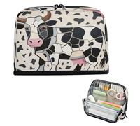 miaozhen Bolsas para lápices de gran capacidad, bolsas para bolígrafos de alta capacidad para adolescentes, jardín de infantes, cartuchos de vaca en blanco y negro para lapices