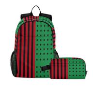 miaozhen Bolsas para niños escolares y gatos, graffiti Unia USA, Afro American 18L/mochilas escolares para niñas con fiambrera, 9-10 años, mochila y lonchera para ni?as