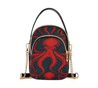 miaozhen Bolso cruzado de moda Octopodes Red and Black Ocean con múltiples bolsillos, bolso de mano para mariconera de otoño para mujer