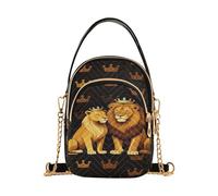 miaozhen Bolso cruzado de viaje con múltiples bolsillos para mujer, diseño de corona de león, reina y leona, bolso cruzado para mujer