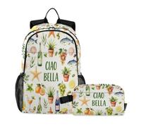 miaozhen Bookbag And Lunchbox Cat Graffiti European Summer Bella 18L/Boy Mochila escolar con fiambrera, 7-10, mochila para ni?as