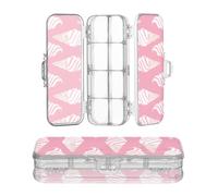 miaozhen Caja de plástico para lápices de 2 capas Yummy Ice Cream Peach Transparente para niños con cierre y tapa
