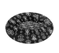 miaozhen Cama de tarot astrológico gótico negro para mascotas, cama cálida y suave para gatos de tamaño pequeño, suministros para perros