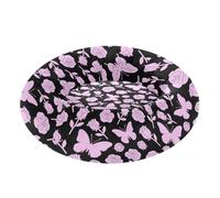miaozhen Camas de moda rosa y negra con flores y mariposas para mascotas, cama cálida y suave para perros grandes, cama cueva para perros grandes, 45,7 x 33 cm