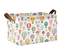 miaozhen Canastas de almacenamiento de globos de aire caliente coloridas de dibujos animados para estantes, organizadores de armarios grandes con asas, organizador de armario para despensa, estantes