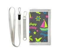 miaozhen Cartera pequeña para hombre, color gris oscuro, verde neón, gaviota, coco, trifold, para tarjetas de crédito, ligera, con cordón, billetera para hombre