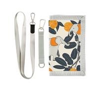 miaozhen Cartera plegable de elefante mandarina colorida para mujer, cartera plegable colorida única con cordón para hombre