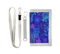 miaozhen Cartera triple triple para hombre, regalos para jóvenes, carteras plegables coloridas para hombres con cordón para hombre, Azul frío y morado, 1 size