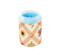 miaozhen Cepillo de silicona reutilizable con diseño de calabaza, pavo y calabaza, diseño de guinga amarilla, suministros y accesorios adecuados para perros pequeños, medianos y grandes, kit de