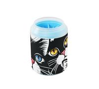 miaozhen Comic Cats - Cepillo de silicona suave reutilizable para gatos, color negro y blanco, suministros de aseo para perros pequeños y medianos y gatos, cepillos para Perros