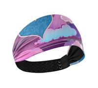 miaozhen Corazones Nubes Vapor Estilo Onda Azul Morado Enfriamiento Diadema Organizador Elástico Sudor para Yoga Yoga Tenis Voleibol diadema para ni?as