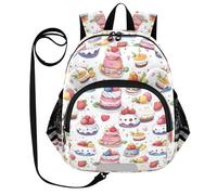 miaozhen Cute Ears Mini mochila para niños y niñas con correa para niños y niñas, bolsas de juguetes personalizadas para niños pequeños con cinta reflectante, pasteles de frutas de dibujos animados,