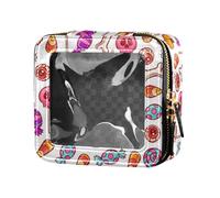 miaozhen Delicious Food Lollipop Candy - Bolsa de maquillaje de viaje transparente para artículos de tocador, bolsa de cuidado de la piel para viajes, Deliciosa piruleta de comida de caramelos