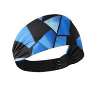 miaozhen Diadema deportiva antideslizante con vidrieras negras y azul de ensueño, banda elástica para el sudor para mujer, para deportes atléticos, senderismo, deportes atléticos, lavado de bandas