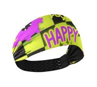 miaozhen Diadema deportiva antideslizante para Halloween, color amarillo fluorescente, para entrenamientos, deportes, tenis, uso diario, diadema para ni? as