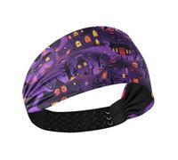 miaozhen Diadema deportiva gigante para Halloween, color morado y negro, absorbe la humedad, banda elástica para el sudor, para mujer, para senderismo, maquillaje, deportes, lavado facial