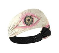 miaozhen Diadema elástica para el sudor con ojos malvados y misteriosos ojos malvados, color melocotón, para lavar la cara, tenis, senderismo, ciclismo, diademas para el cabello