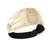 miaozhen Diademas de ejercicio antideslizantes para mujer, diseño vintage de búho, pájaro, color amarillo, bandas elásticas para el sudor, para fútbol, tenis, correr, senderismo