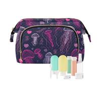 miaozhen Dreamy Jellyfish - Bolsa de medicina de San Valentín, ligera, para mujer, para maquillaje de gran capacidad, color morado y rosa