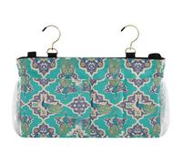 miaozhen Elegante cesta de almacenamiento colgante de pavo real para literas y camas de hospital, dormitorio, rieles de cama, organizador de sillon