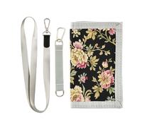 miaozhen Estilo barroco retro beige flores moda cartera dinero clip para hombres para mujer moda casual cartera dinero clip hombres con cordón billetera para hombre