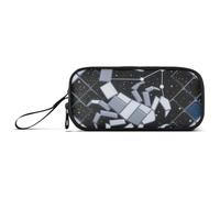 miaozhen Estuche de nailon para lápices, estilo Escorpio, gris, azul, negro, gran capacidad, organizador de artículos de papelería para oficina, estuche preparado para oficina