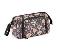 miaozhen Estuche delgado de gran capacidad con compartimento, estuche extra grande para niños, suministros de escuela secundaria, globo caliente, cargador de escritorio de oro rosa, Globo caliente,