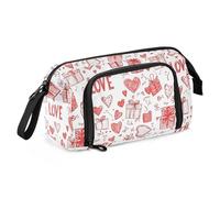 miaozhen Estuche escolar de gran capacidad con ranura para lápices, cosméticos para mujer, oficina, color rojo, día de San Valentín, sorpresa, cartuchera para los lapices