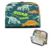 miaozhen Estuche organizador de lápices de gran capacidad, organizador de escritorio de gran capacidad para estudiantes, suministros escolares, calavera T-rex rugiente, anquilosaurio, textura de roca