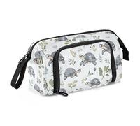 miaozhen Estuche para bolígrafos de gran capacidad, bonito material escolar, ligero, para adolescentes, niñas, animales de primaria, tortuga, hoja gris, cartuchera para lapices