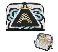 miaozhen Estuche para lápices, bolsa de almacenamiento de gran capacidad con ranura, organizador de papelería para adolescentes, suministros de escuela secundaria, triángulo, letras, coronas, utiles