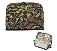 miaozhen Estuche para lápices de gran capacidad, con cremallera, multiusos, para adolescentes, primaria, William Morris, diseño de pájaros, estuche de lápices para ninas