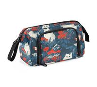 miaozhen Estuche para lápices de gran capacidad con cremallera y ranura, para adultos, niños, cosméticos, elegante, bohemio, gatos, un río, cartuchera para lapices de nina