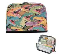 miaozhen Estuche para lápices de gran capacidad, gran apertura, papelería, almacenamiento para niñas, escuela secundaria, color, dibujos animados, animales, dinosaurios, cartucheras para ninas