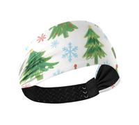 miaozhen Feliz Navidad verde árbol de Navidad antideslizante? Diademas anchas elásticas para el sudor para entrenamientos, senderismo, deportes atléticos, entrenamientos, diadema para ni?as
