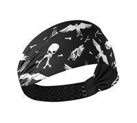 miaozhen Flying Bones Design - Diadema antideslizante para Halloween, cabeza elástica para uso diario, correr, uso diario, bandas de fútbol para el cabello