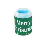 miaozhen Green Merry Christmas - Limpiador de patas reutilizable de copo de nieve dorado y blanco con cepillo de silicona suave para perros medianos a grandes