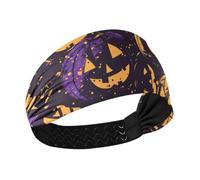 miaozhen Happy Bluray - Diademas elásticas para mujer, diseño de calabazas para Halloween, absorbe la humedad, para uso diario, lavado facial, maquillaje, bandas para el sudor