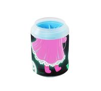 miaozhen Happy Halloween Cute Girl - Limpiador de patas de perro reutilizable rosa con cepillo de silicona suave para mascotas, kit de limpieza para gatos y perros