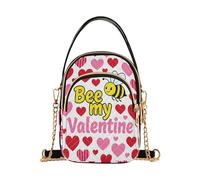 miaozhen Humorous Bee My Valentine - Cartera de moda para mujer, bolso cruzado con múltiples bolsillos, bolso cruzado para mujer, bolso cruzado para mujer