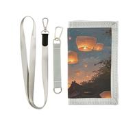 miaozhen Kongming Lights Night Sky - Clip de dinero triple para regalo de cumpleaños, minimalista, colorido, carteras plegables con cordón para hombre, Kongming luces cielo nocturno, 1 size