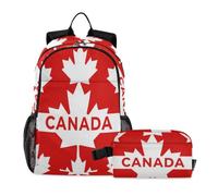 miaozhen Librera y fiambrera, diseño de graffiti, hoja de arce canadiense para Canadá, 18 litros, mochila y lonchera para niños, 9-10 años, mochila con lonchera para ni? os