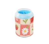 miaozhen Lindo cepillo de silicona suave con patrón de cuadros de fresa roja con patrón de cuadros para perros y gatos de razas pequeñas, medianas y grandes, cinturón de seguridad para perros y gatos