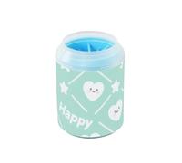 miaozhen Lucky Heart-Shaped Star Happy Wihte Green - Cepillo de silicona suave portátil para perros y gatos pequeños y medianos