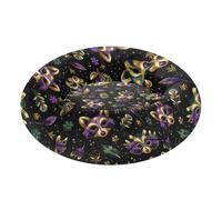 miaozhen Máscara de carnaval de mapache dorado y morado, cama cálida y acogedora para mascotas de tamaño pequeño, camas de dormir para perros grandes, 45,7 x 33 cm