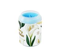 miaozhen Merry Christmas - Juego de limpieza de patas para perros pequeños y medianos y gatos con cepillo de masaje suave para perros pequeños y medianos