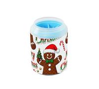 miaozhen Merry Christmas - Limpiador y masajeador reutilizable de pan de jengibre marrón con cepillo de masaje suave, suministros y accesorios para perros y gatos de razas pequeñas, medianas y grandes