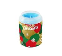 miaozhen Merry Christmas - Taza portátil con lentejuelas doradas con cepillo de silicona para mascotas, suministros y accesorios para perros pequeños y medianos y gatos, limpia patas para Perros